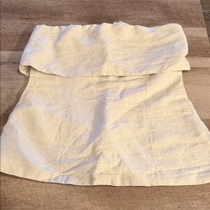 Strapless Linen-Blend Women's Top in Cream